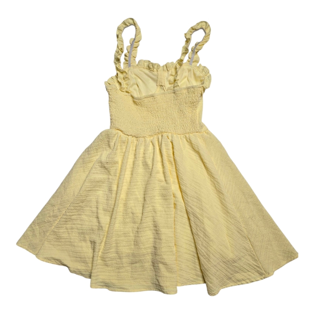 Elegant Yellow Ruffle Dress - Picture 4 of 4